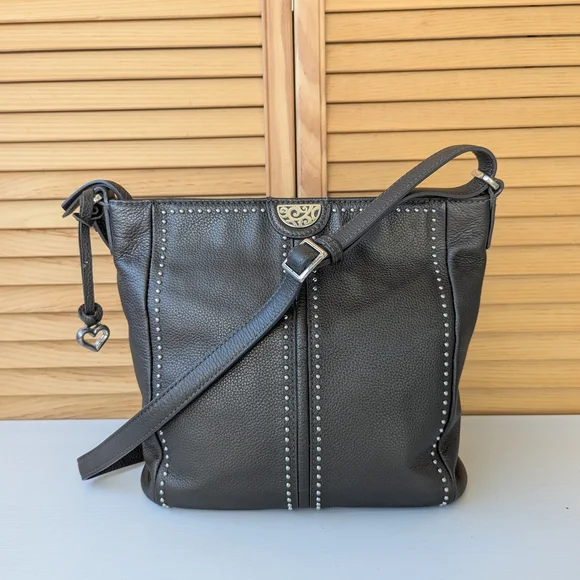 Brighton Black Crossbody Bag with Silver Accents - Picture 2 of 13